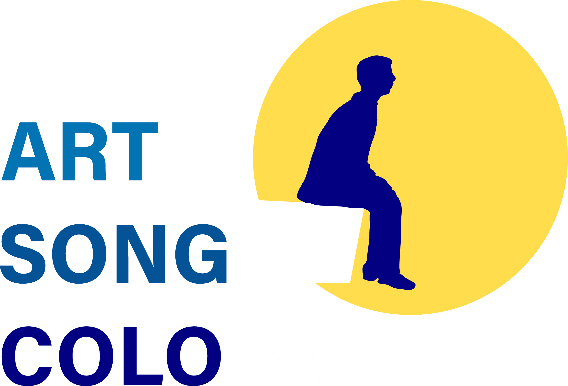 Art Song Colorado's "Moon Boy" logo, featuring the name of the company with the silhouette of an engaged audience member in front of a full moon.